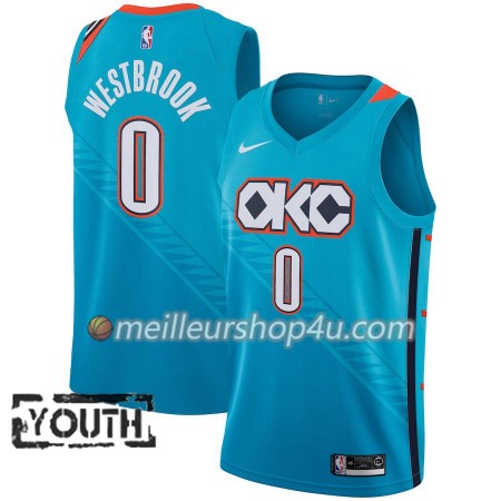 Maillot Basket Enfant Oklahoma City Thunder Russell Westbrook 0 2018-19 Nike City Edition Bleu Swingman